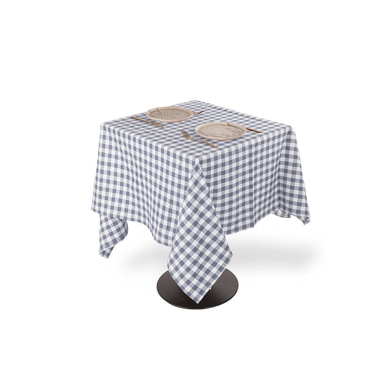 Nappe en coton bleu 150x150 Gingham Tiseco