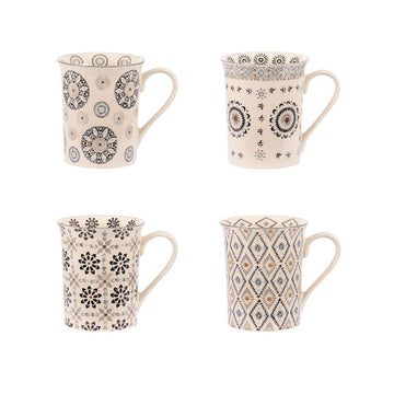 Coffret 4 mugs en grès de 30cl Nelson Table Passion