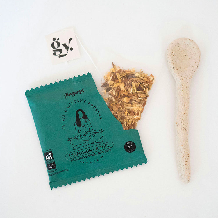 Boite de 12 sachets d'infusion Je vis l'instant présent Gingerly
