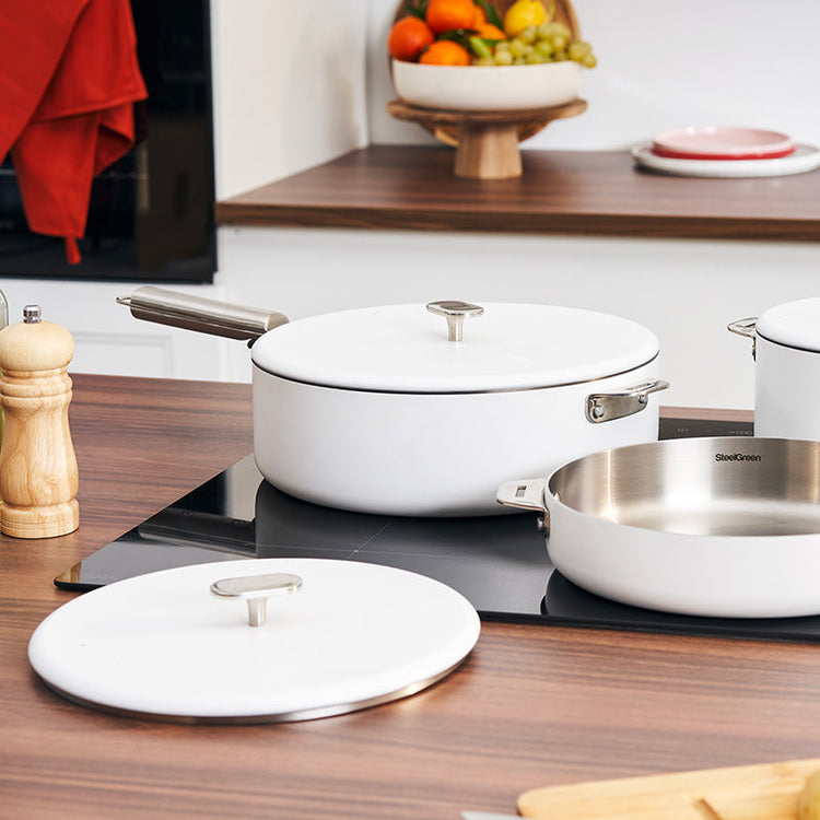 Couvercle en inox 28 cm blanc La Merveilleuse Cookut