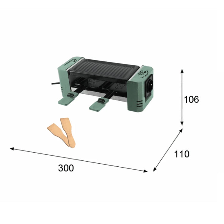 Appareil à raclette vert pour 2 Happy Connect Meuuuh Little Balance