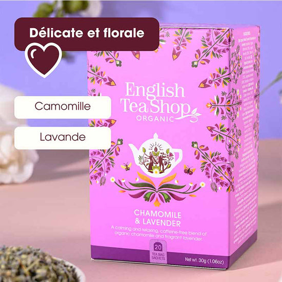 Infusion camomille lavande bio 20 sachets English tea shop