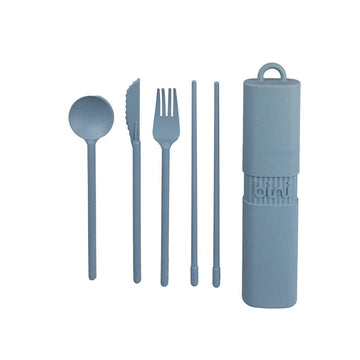 Kit couvert nomade Bio-composite recyclé 20,5 cm Bleu Bini
