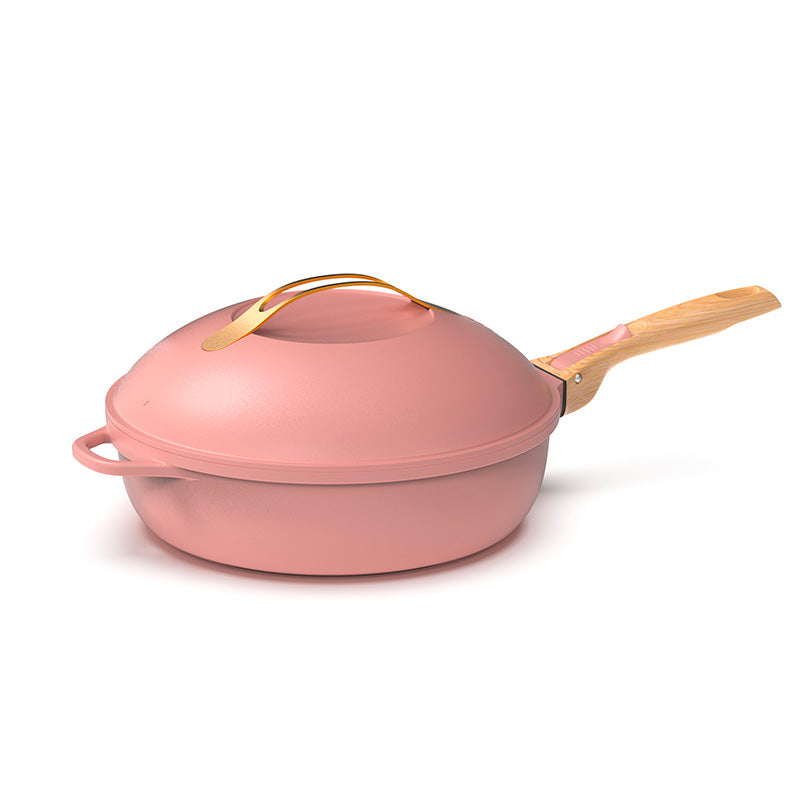 Poêle à tout faire en métal 28 cm rose La Fabuleuse Cookut