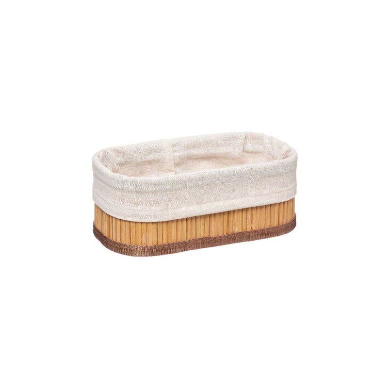 Lot de 3 paniers bambou et tissus