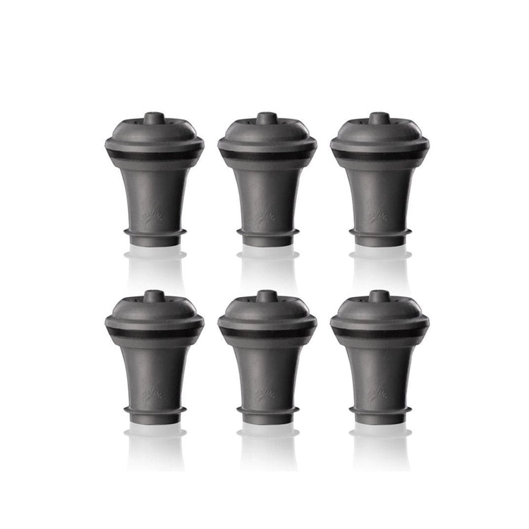 Lot de 6 bouchons de bouteille en caoutchouc gris VACU VIN
