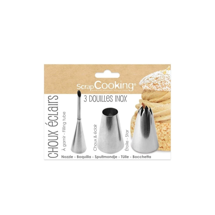 Kit 3 douilles choux éclairs Scrapcooking