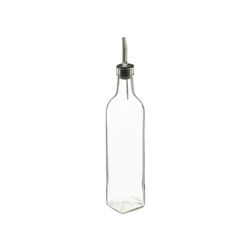 Lot 2 bouteilles huile et vinaigre Verre et bambou anti-goutte 480 ml Transparent Five