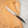 Planche à charcuterie et fromage hêtre huilé forme France 35x35cm couteau à griller Laguiole 23cm manche ABS noir Jean Dubost Laguiole