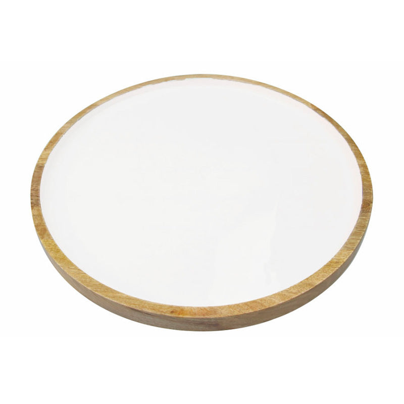 Plateau de présentation en bois rond Madras Be Home