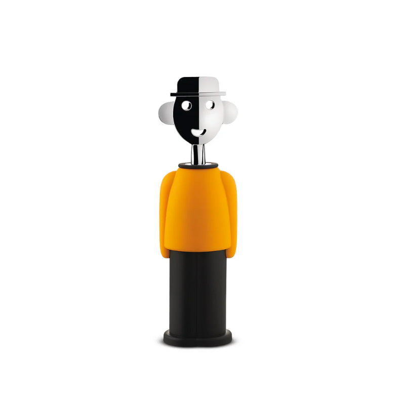Tire-bouchon en résine thermoplastique jaune et noir Alessandro M Alessi