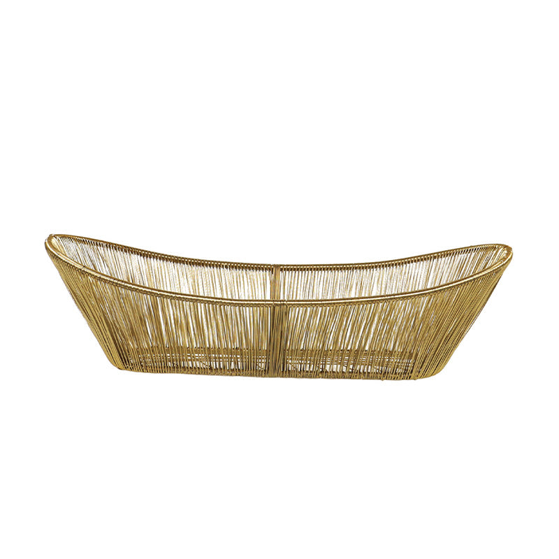 Panier ovale en fil métallique doré Be Home