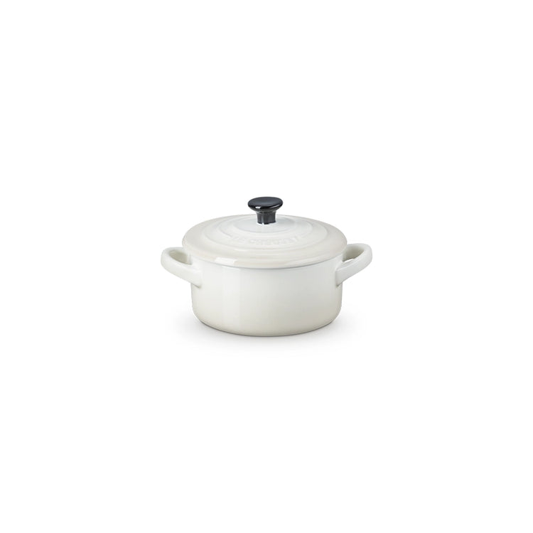 Mini cocotte ronde en grès de 10 cm meringue Le Creuset