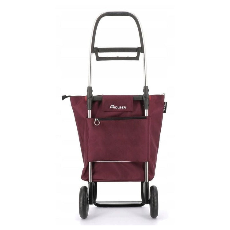 Sac de course pliable à 2 roues aubergine Logic Rolser