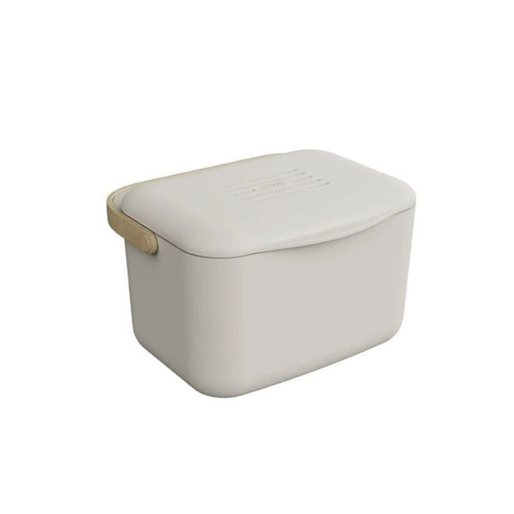 Seau à compost recyclé rectangulaire 4,5L avec filtre à charbon actif crème Pebbly