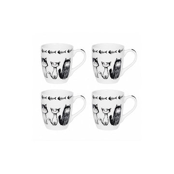Coffret de 4 tasses en porcelaine de 23 cl Felix Table Passion