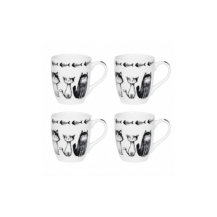Coffret de 4 tasses en porcelaine de 23 cl Felix Table Passion
