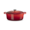 Cocotte ovale en fonte émaillée de 31 cm cerise Le Creuset