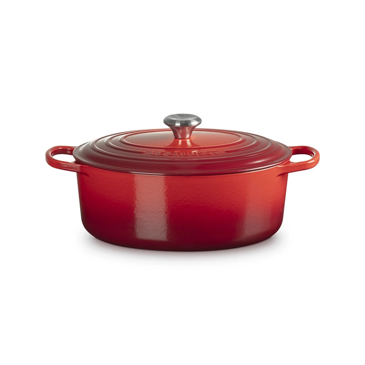 Cocotte ovale en fonte émaillée de 31 cm cerise Le Creuset