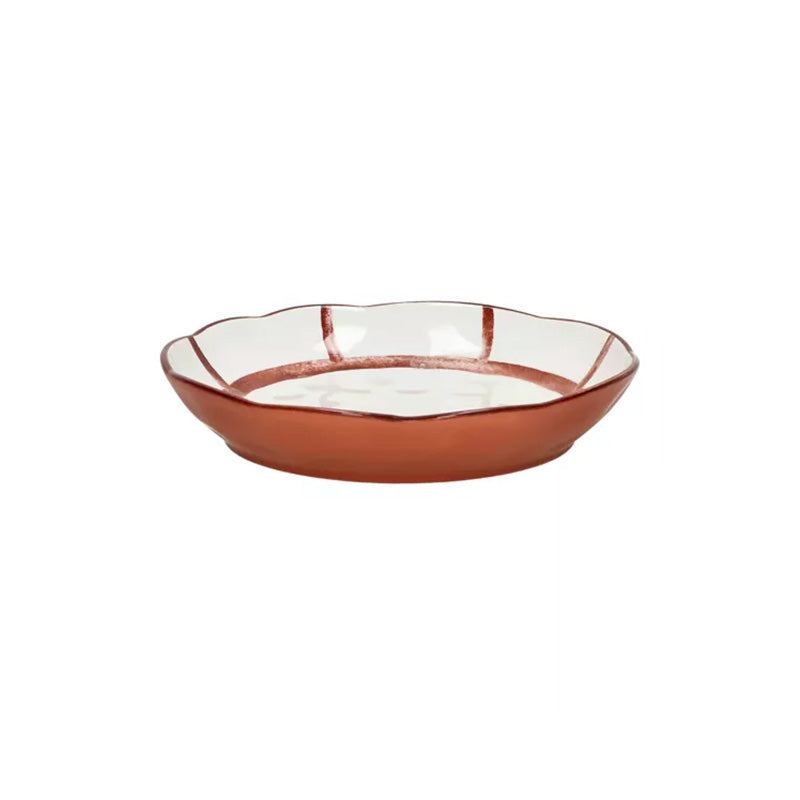 Assiette calotte en porcelaine 20 cm rouille Mykonos Pomax
