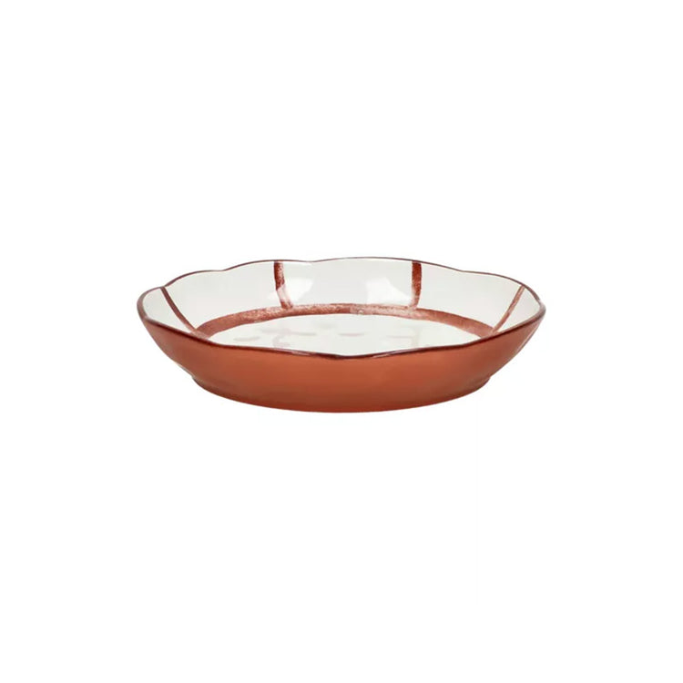 Assiette calotte en porcelaine 20 cm rouille Mykonos Pomax