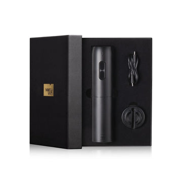 Tire-bouchon électrique rechargeable jusqu’à 35 bouteilles noir VACU VIN
