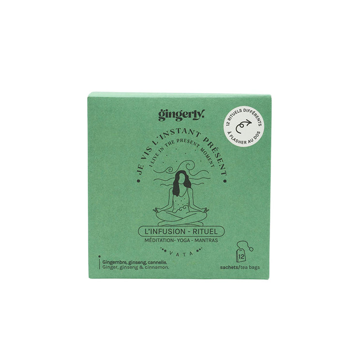 Boite de 12 sachets d'infusion Je vis l'instant présent Gingerly