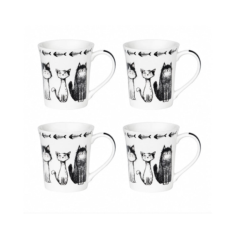 Coffret de 4 mugs en porcelaine de 35 cl Felix Table Passion