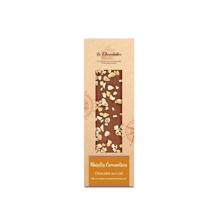 Tablette de chocolat au lait avec des noisettes caramélisées Le Chocolatier