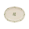 Plat ovale vert en grès 42x30cm Appoline Table Passion