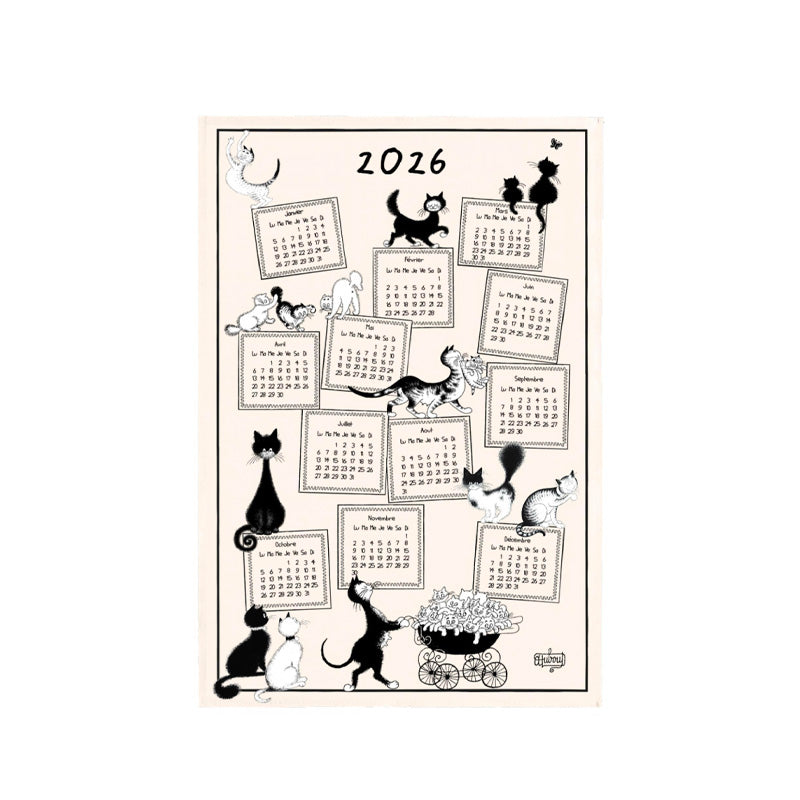 Torchon 48x72cm Calendrier 2026 Dubout Winkler